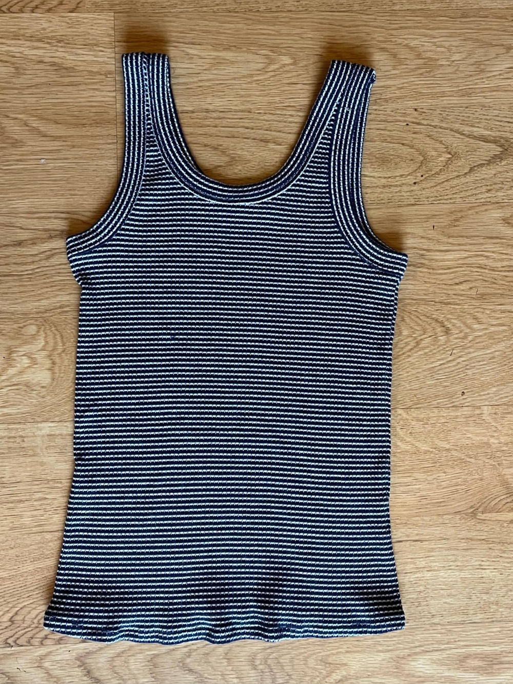 Carve Designs Women’s Blue/White Striped Knit Scoop Neck Tank Top Size M